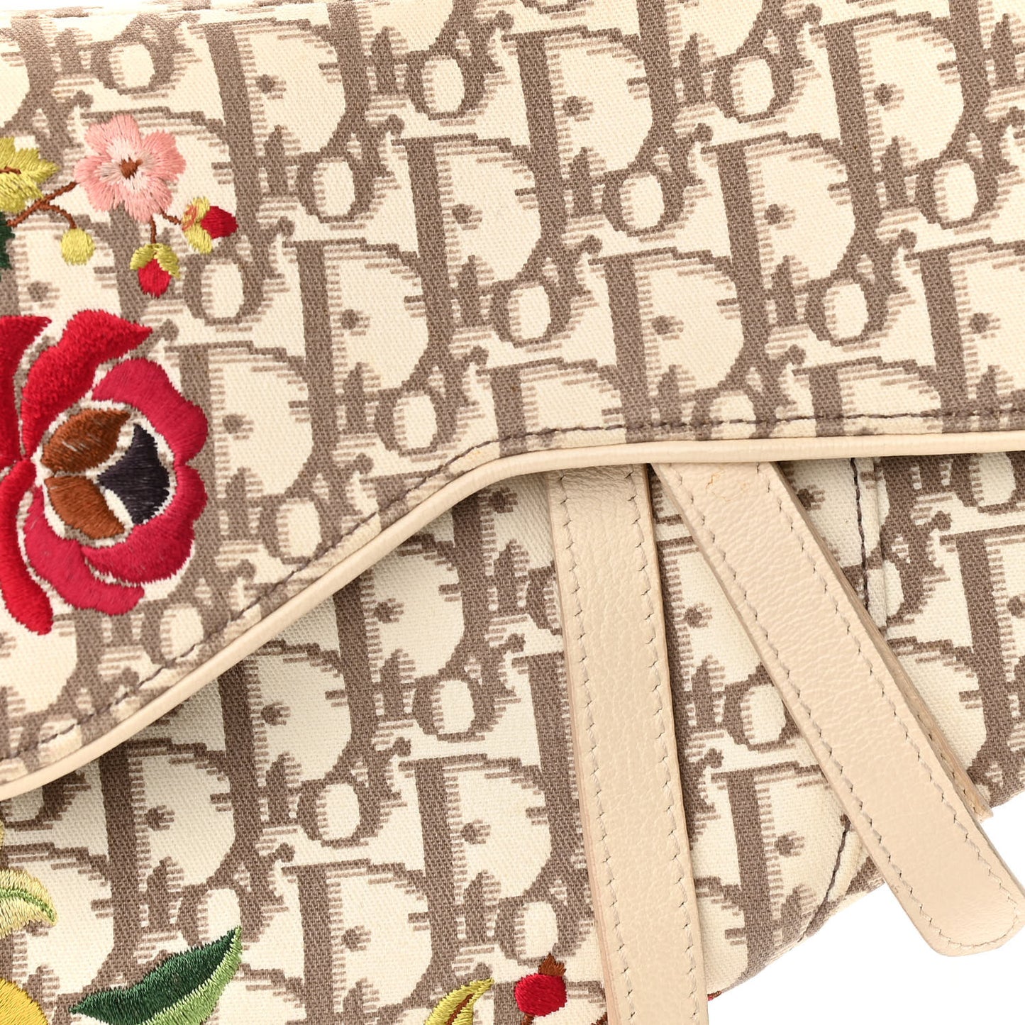Monogram Vintage Flowers Saddle Bag Beige
