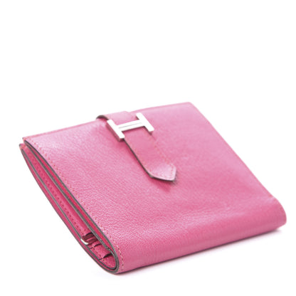 Hermes Chevre Mysore Bearn Compact Wallet Rose Shocking 4 of 6