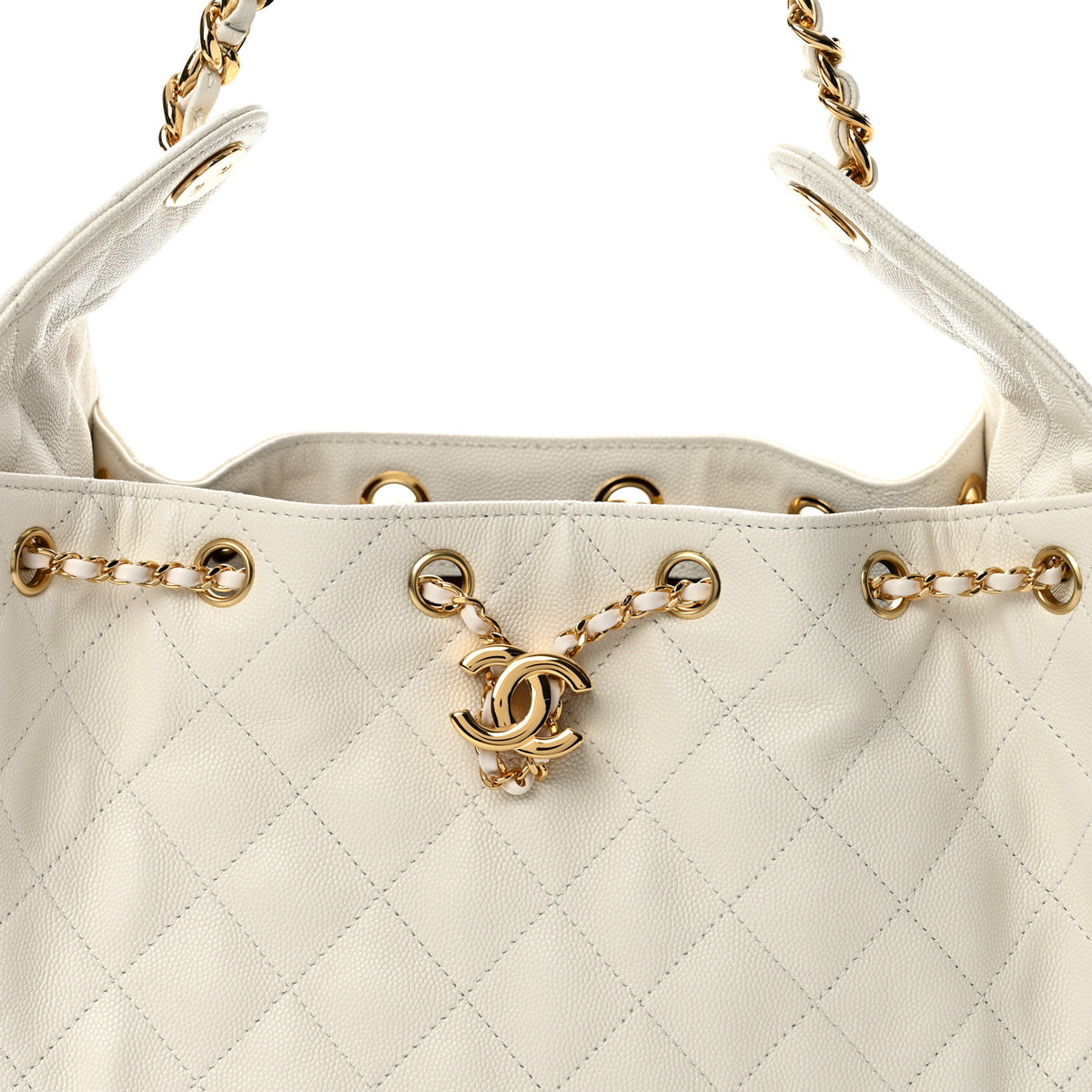 Chanel Caviar Quilted Small Chanel 25 Handbag White 8 of 10