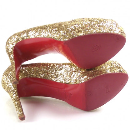 Christian Louboutin Glitter Altadama 100 Pumps 38.5 Gold 4 of 7