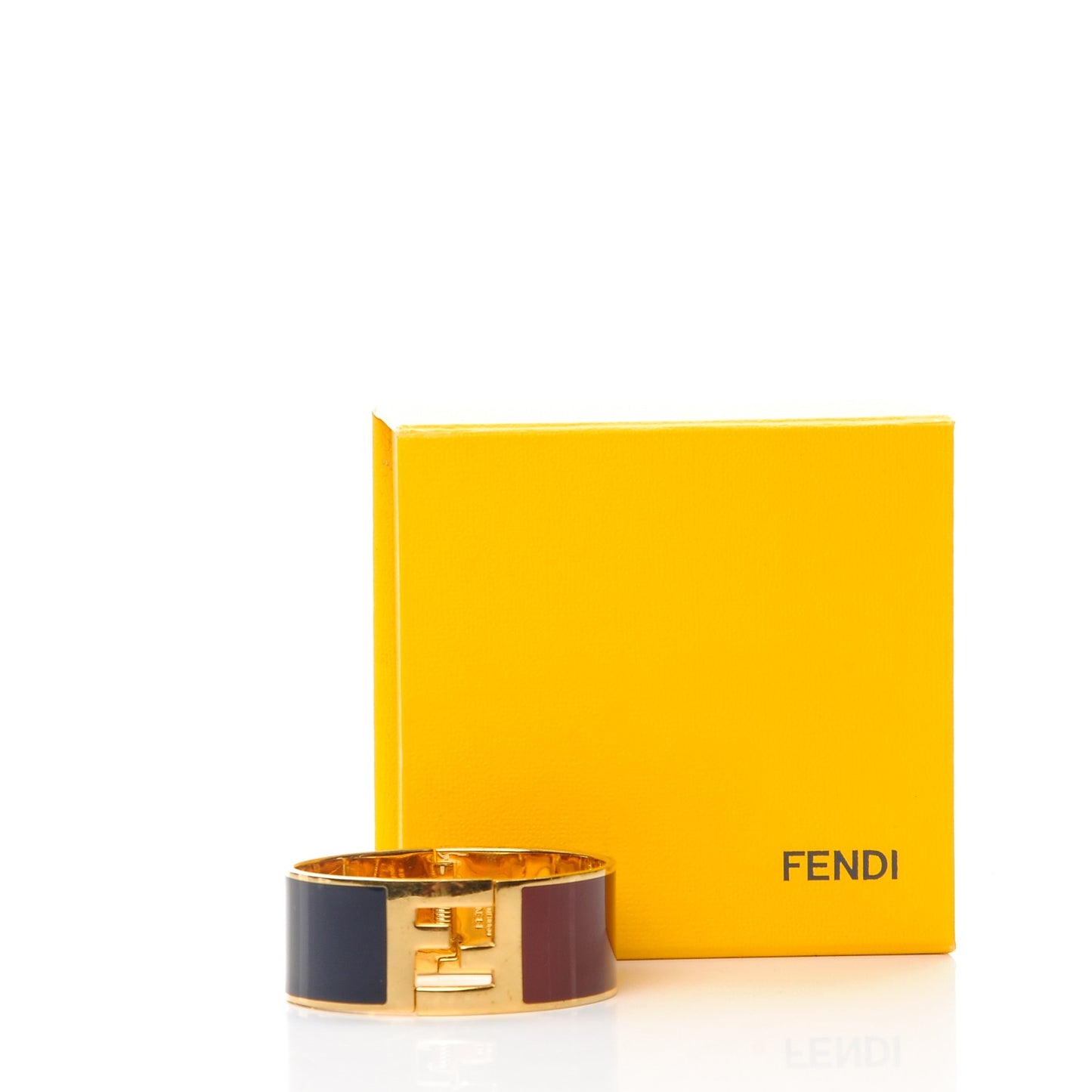 Enamel Fendista Medium Bracelet Gold Navy Rosso