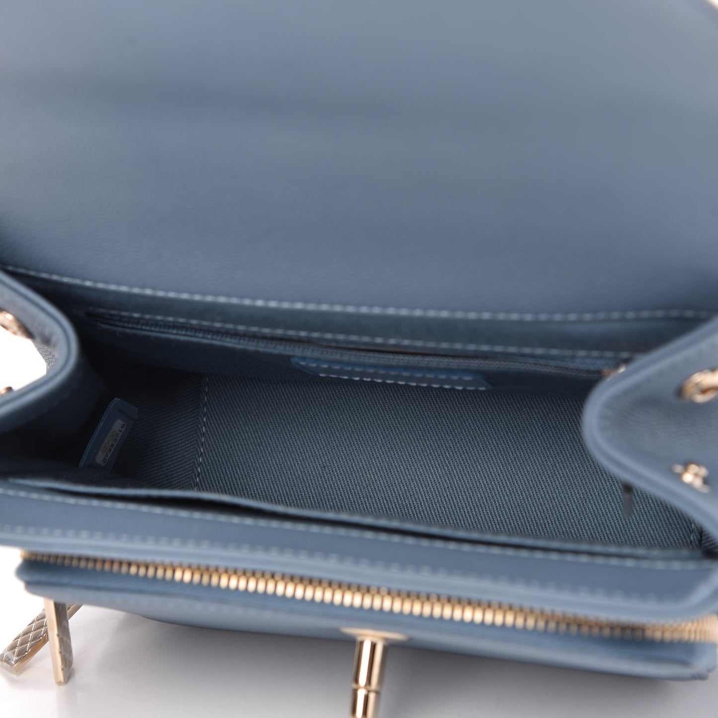 Caviar Quilted Mini Business Affinity Flap Light Blue