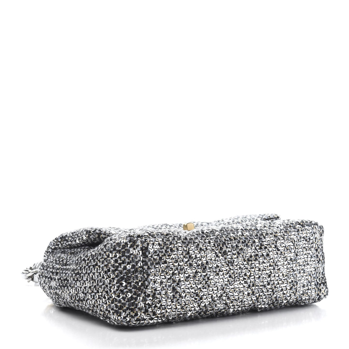 Sequin Quilted Medium 19 Flap Silver