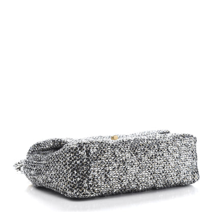 Chanel Sequin Quilted Medium 19 Flap Silver 4 of 11