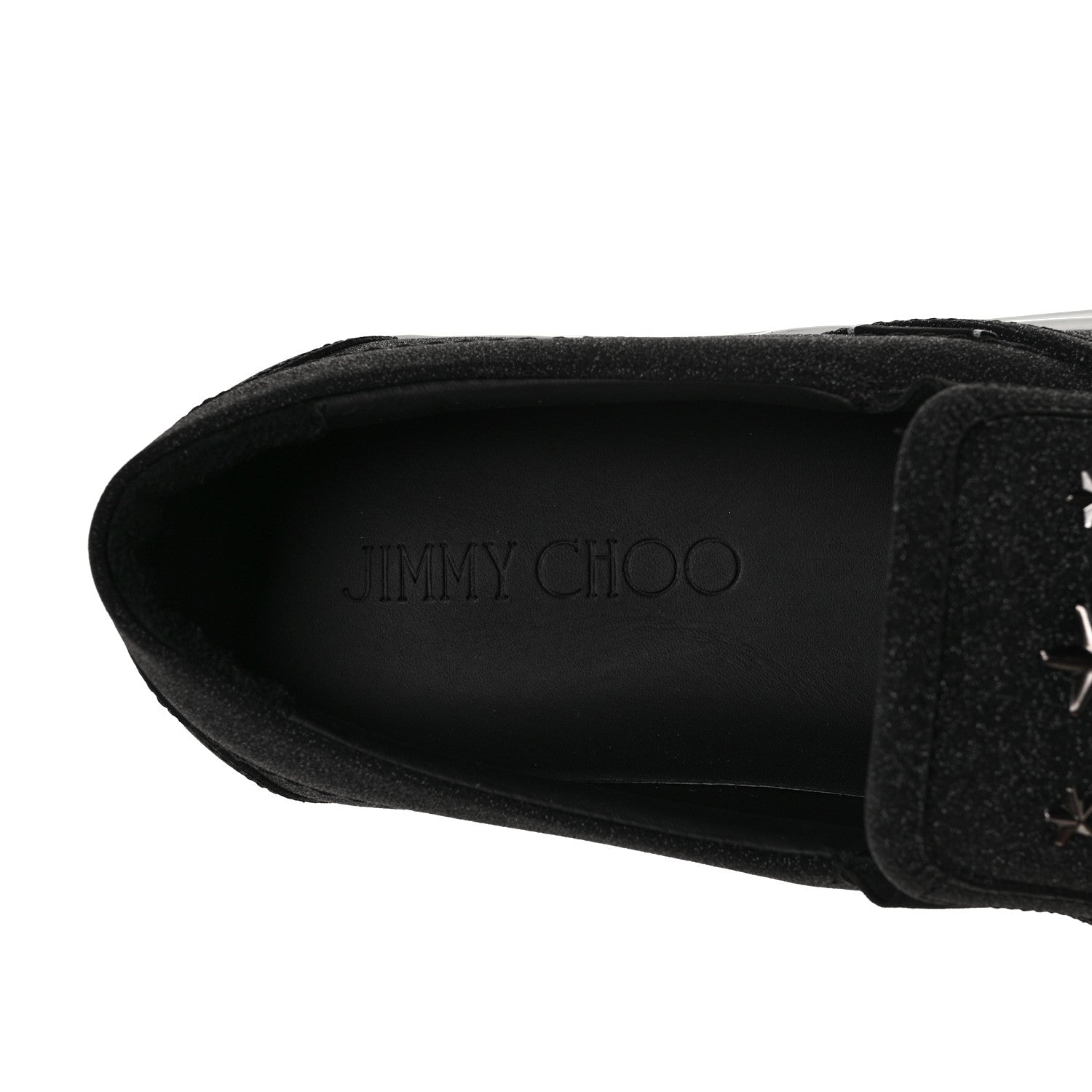 Jimmy Choo Fine Glitter Suede Mens Grove Sneakers 43.5 Black 7 of 8