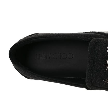 Jimmy Choo Fine Glitter Suede Mens Grove Sneakers 43.5 Black 7 of 8