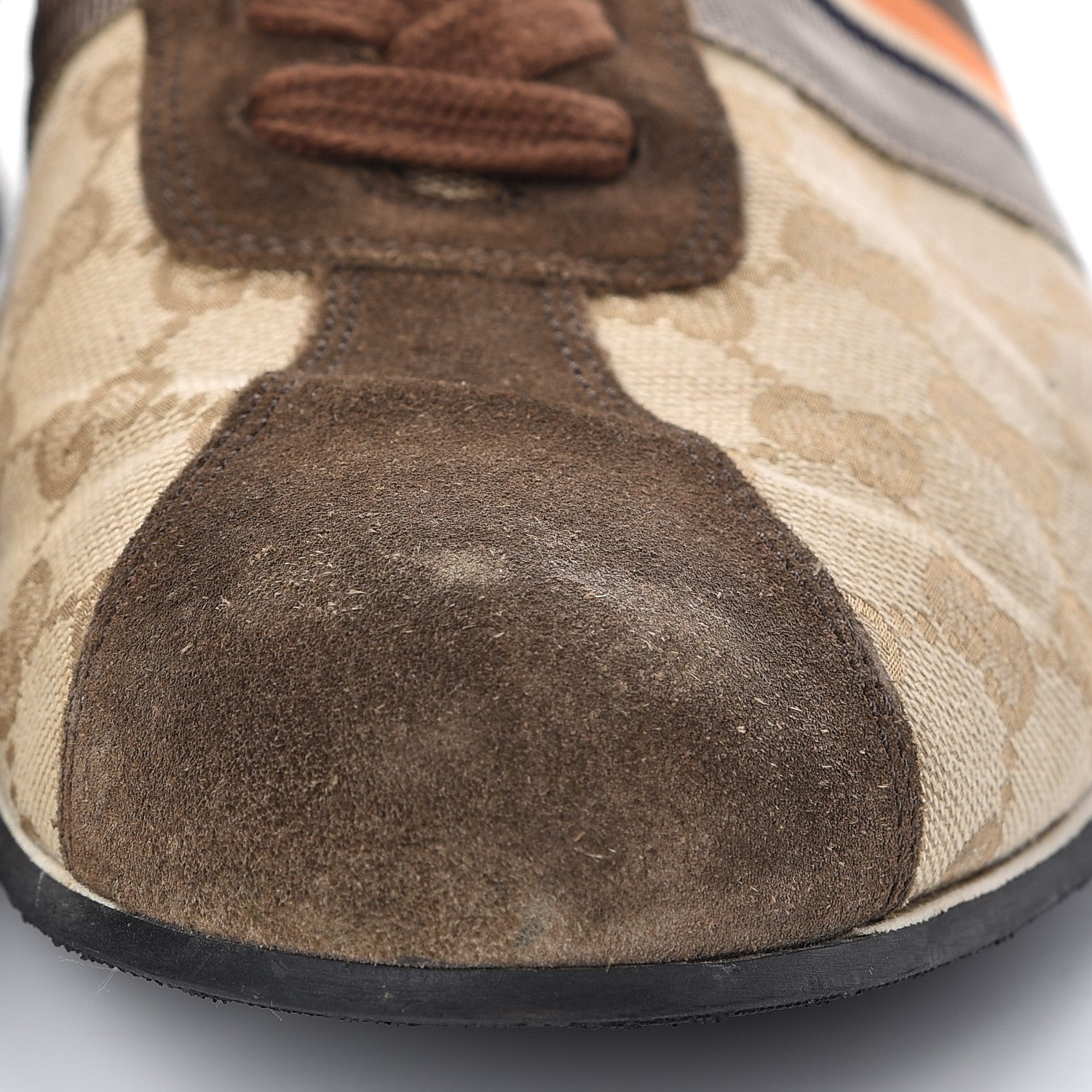 Gucci GG Monogram Suede Web Mens Sneakers 10 Brown 12 of 15