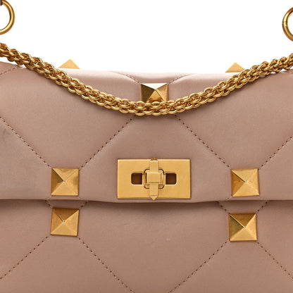 Valentino Garavani Nappa Large Roman Stud Shoulder Bag Rose Cannelle 7 of 11