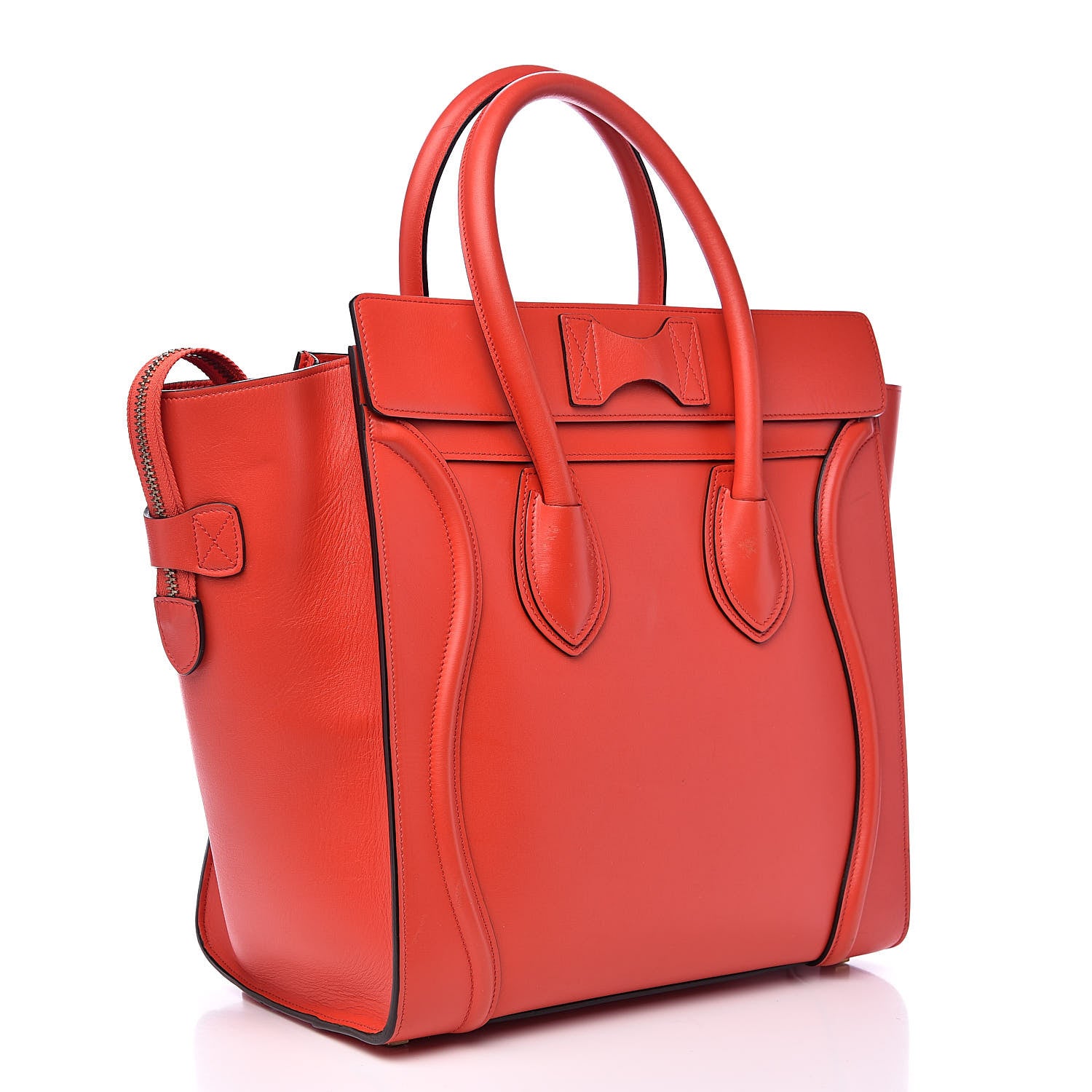Celine Smooth Calfskin Mini Luggage Coquelicot 3 of 18