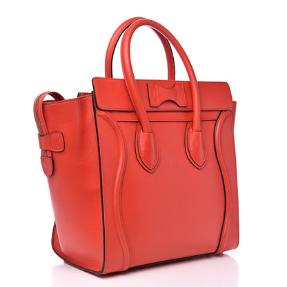 Celine Smooth Calfskin Mini Luggage Coquelicot 3 of 18