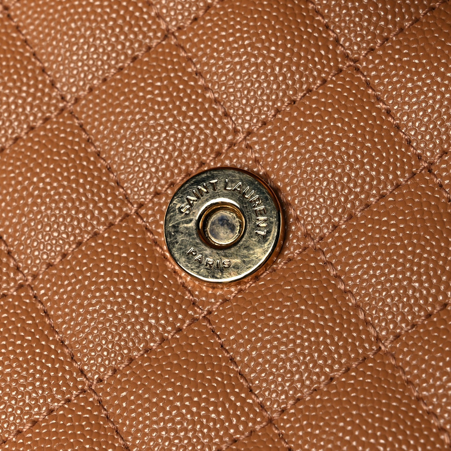 Grain De Poudre Textured Mixed Matelasse Triquilt Large Monogram Satchel Dune