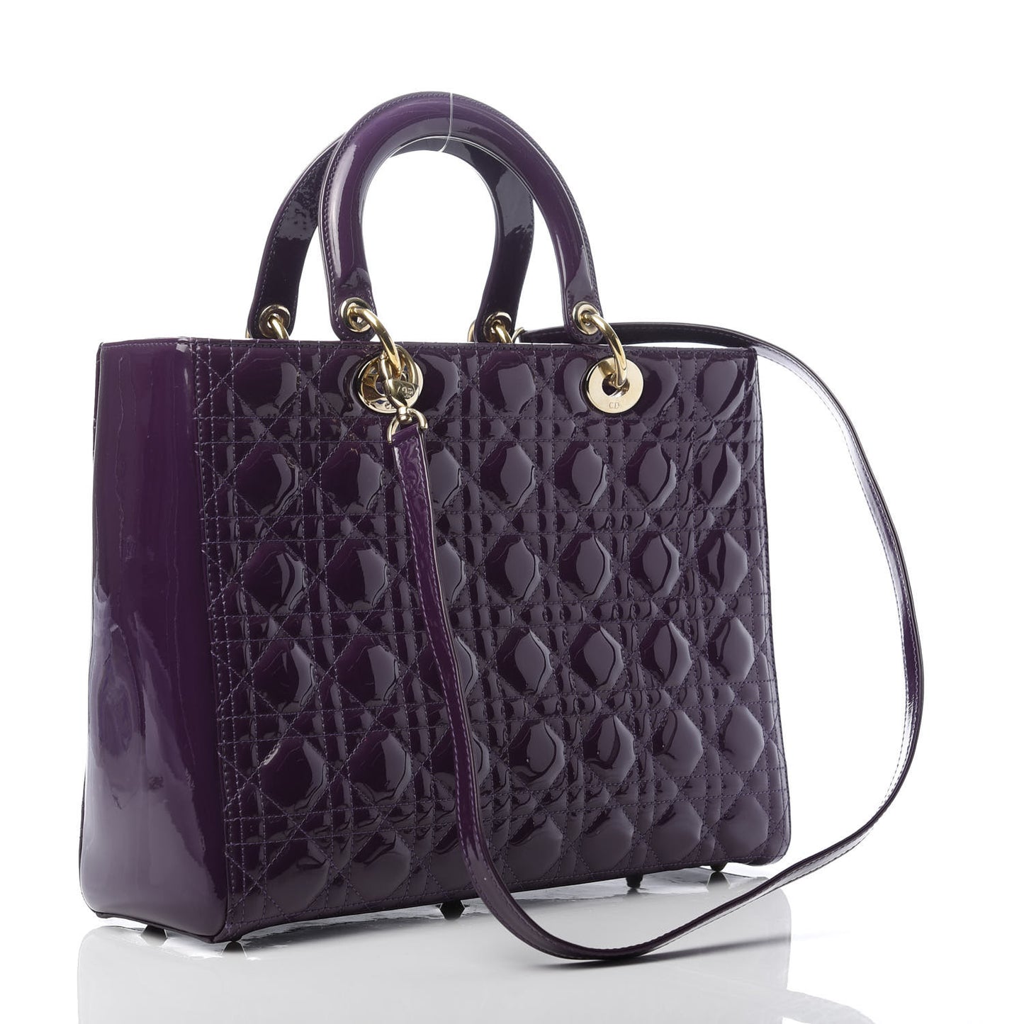 Patent Cannage Large Lady Dior Violet Purple