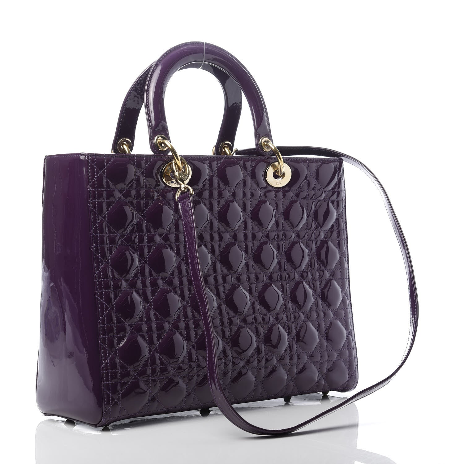 Christian Dior Patent Cannage Large Lady Dior Violet Purple 3 of 11