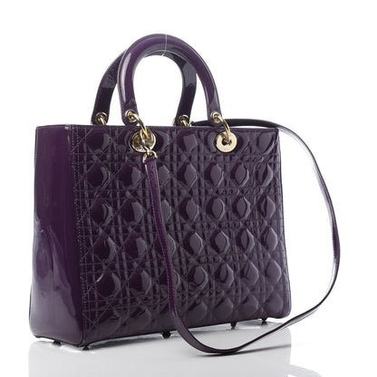 Christian Dior Patent Cannage Large Lady Dior Violet Purple 3 of 11