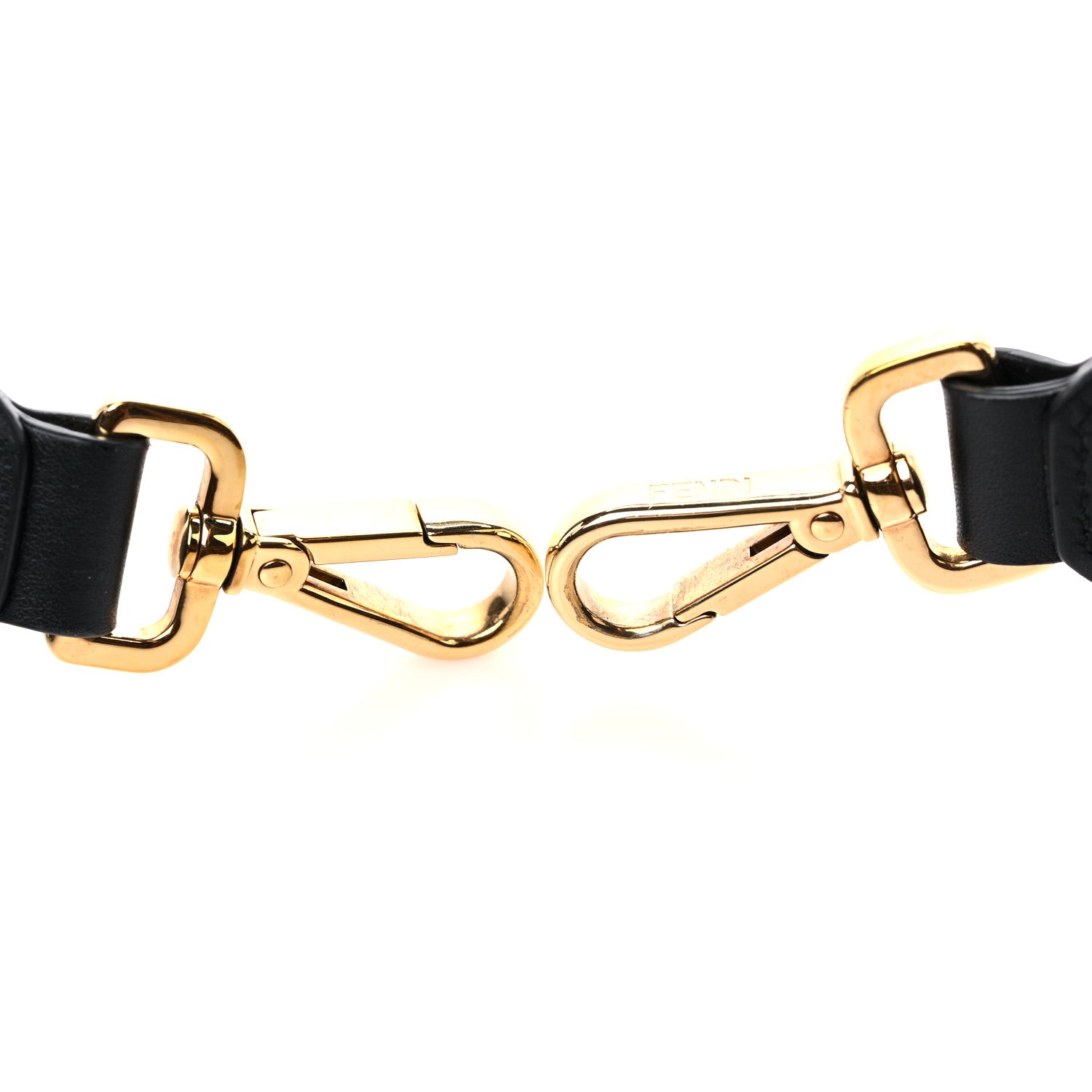 Fendi Ribbon Vitello Century FF 1974 Flat Studded Strap You Fango Marrone Ebano 5 of 5