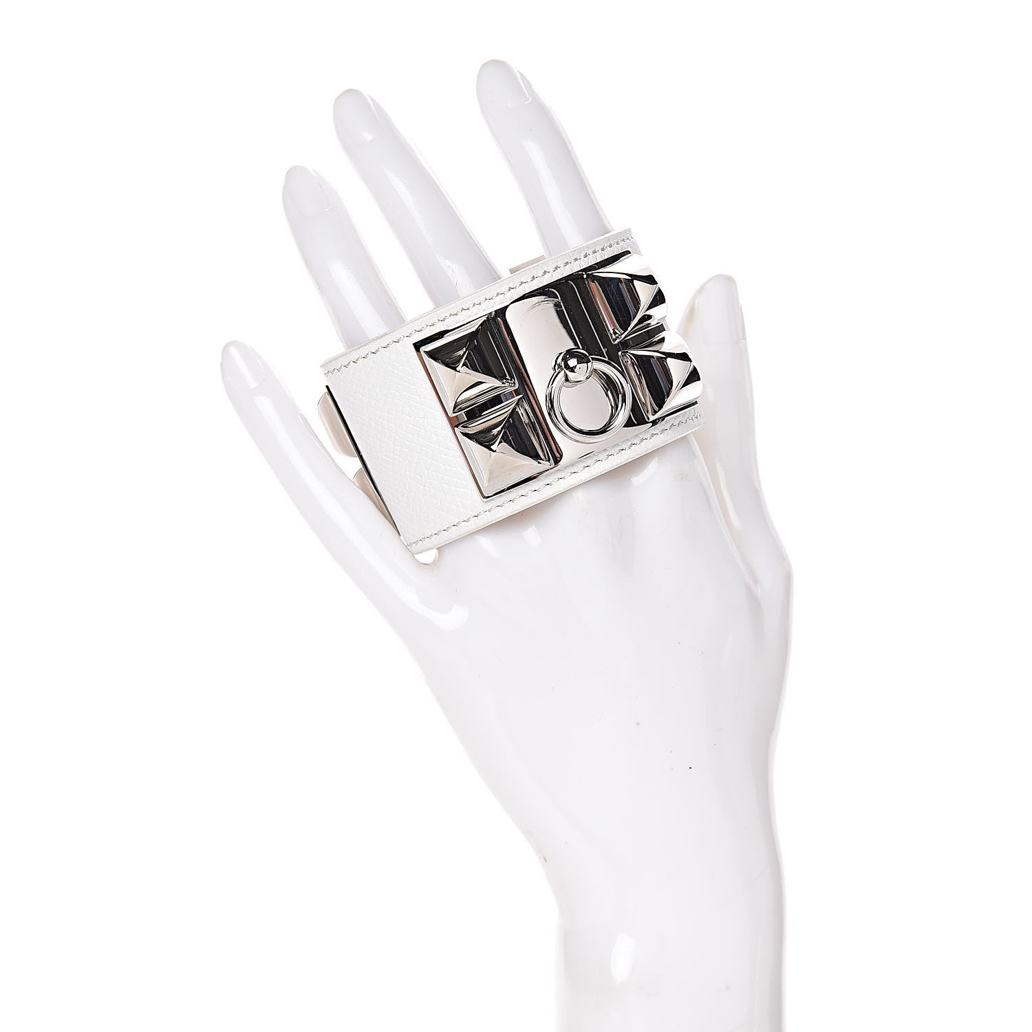 Hermes Epsom Collier de Chien CDC Bracelet T2 White 2 of 5
