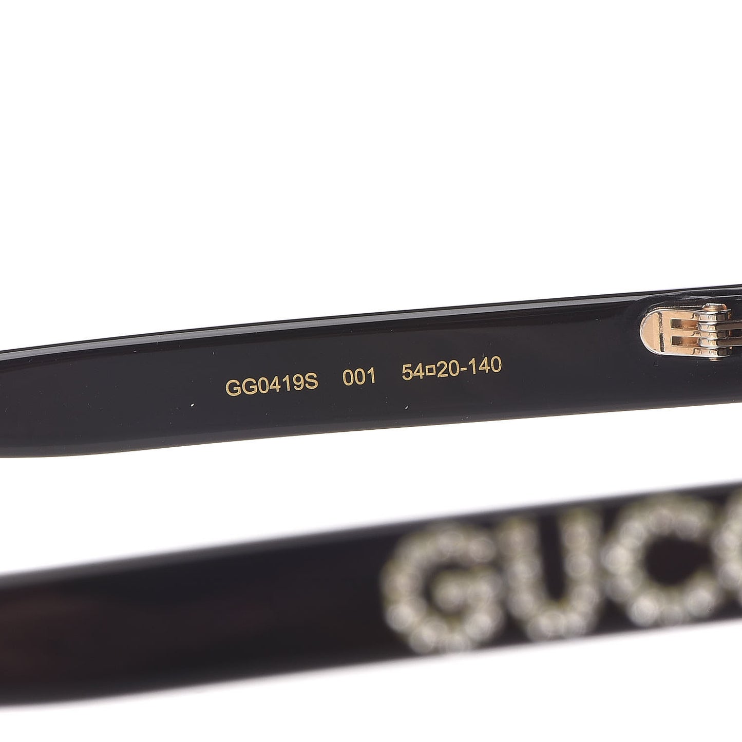 Round Frame Crystal Sunglasses GG 0419S Black