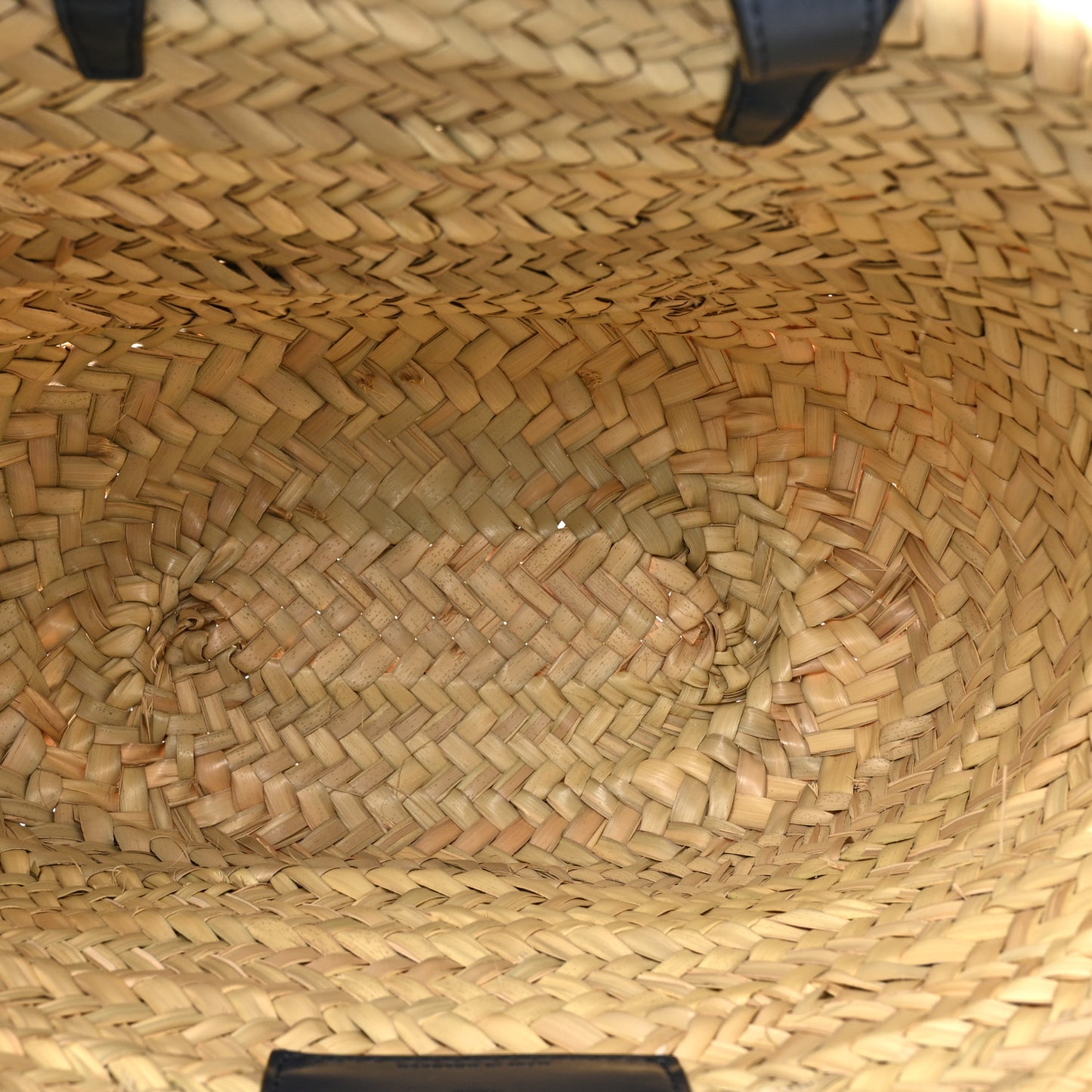 Raffia Calfskin Triomphe Nano Panier Navy Blue