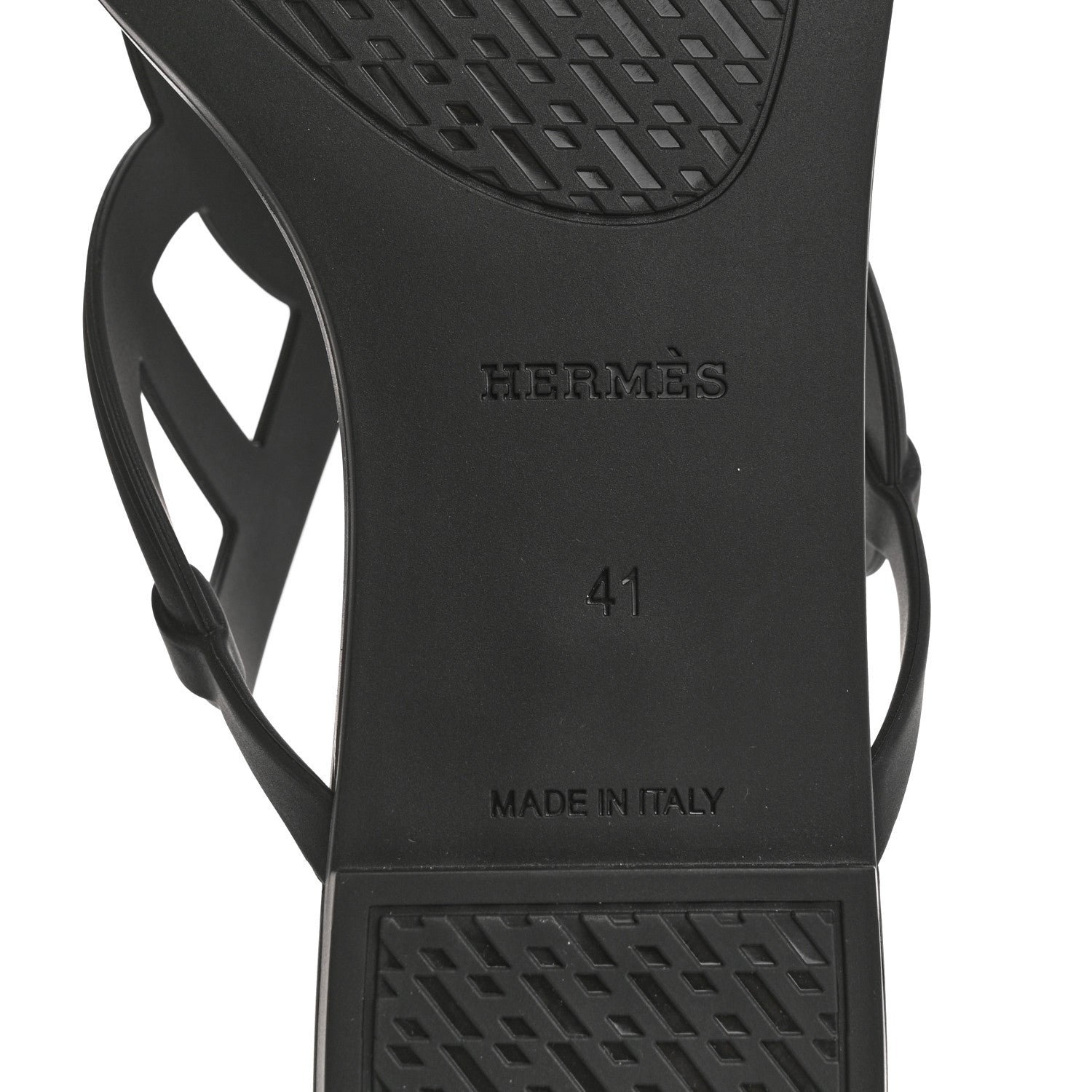 Hermes Rubber Womens Egerie Sandals 41 Black 8 of 9