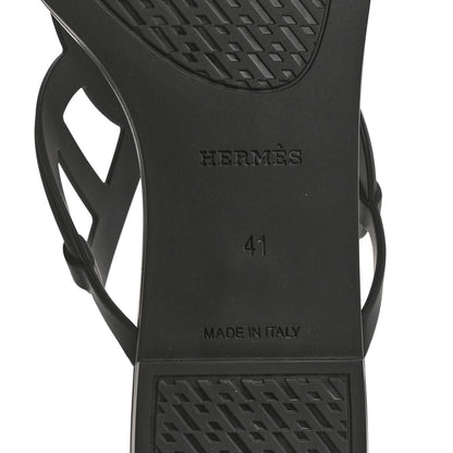Hermes Rubber Womens Egerie Sandals 41 Black 8 of 9