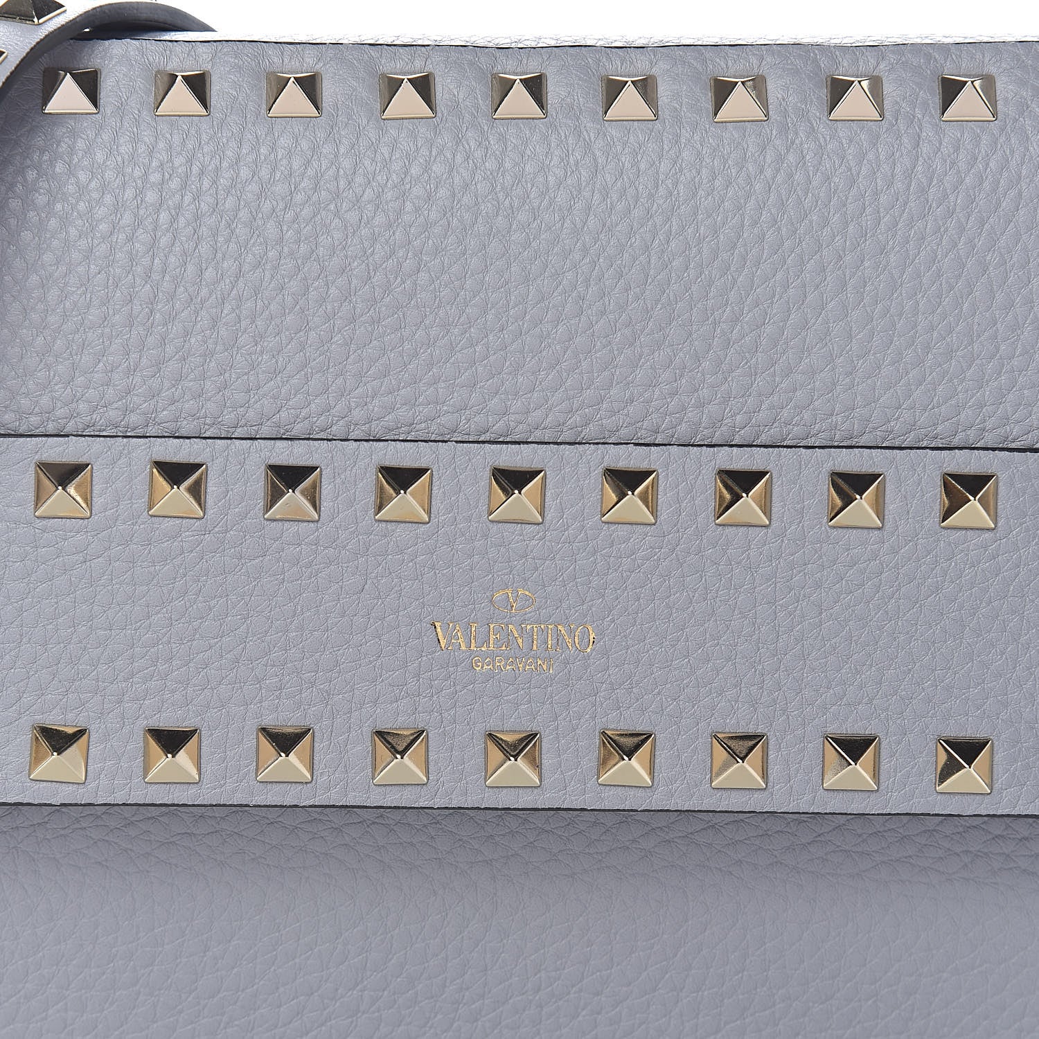 Valentino Garavani Pebbled Calfskin Rockstud Side Slip Crossbody Pastel Grey 7 of 10