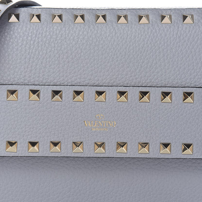 Valentino Garavani Pebbled Calfskin Rockstud Side Slip Crossbody Pastel Grey 7 of 10