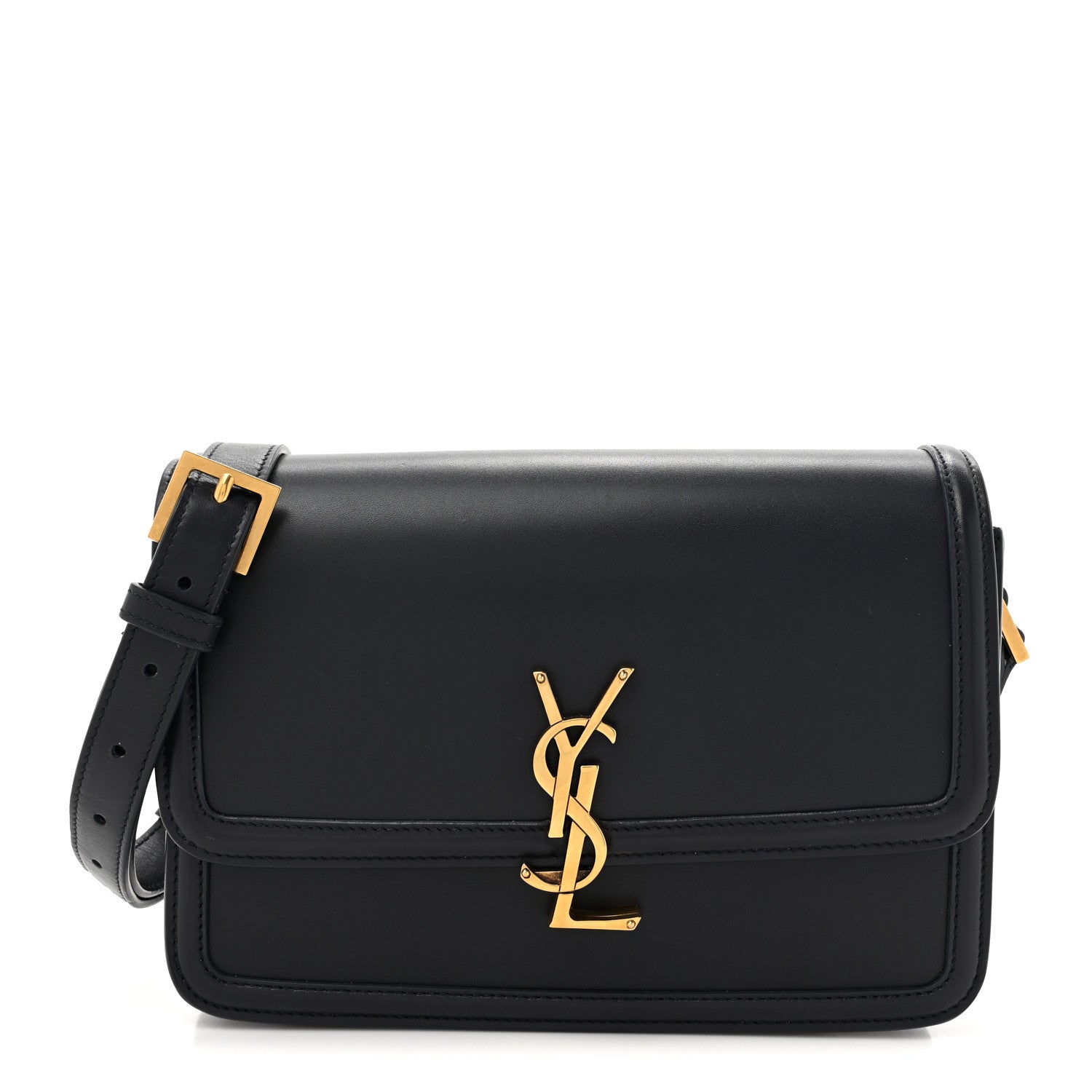 Saint Laurent Box Calfskin Monogram Medium Solferino Satchel Deep Marine 1 of 14