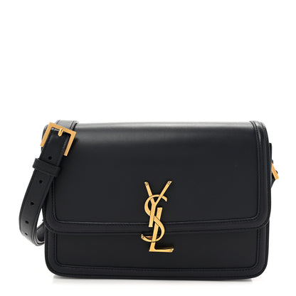 Saint Laurent Box Calfskin Monogram Medium Solferino Satchel Deep Marine 1 of 14