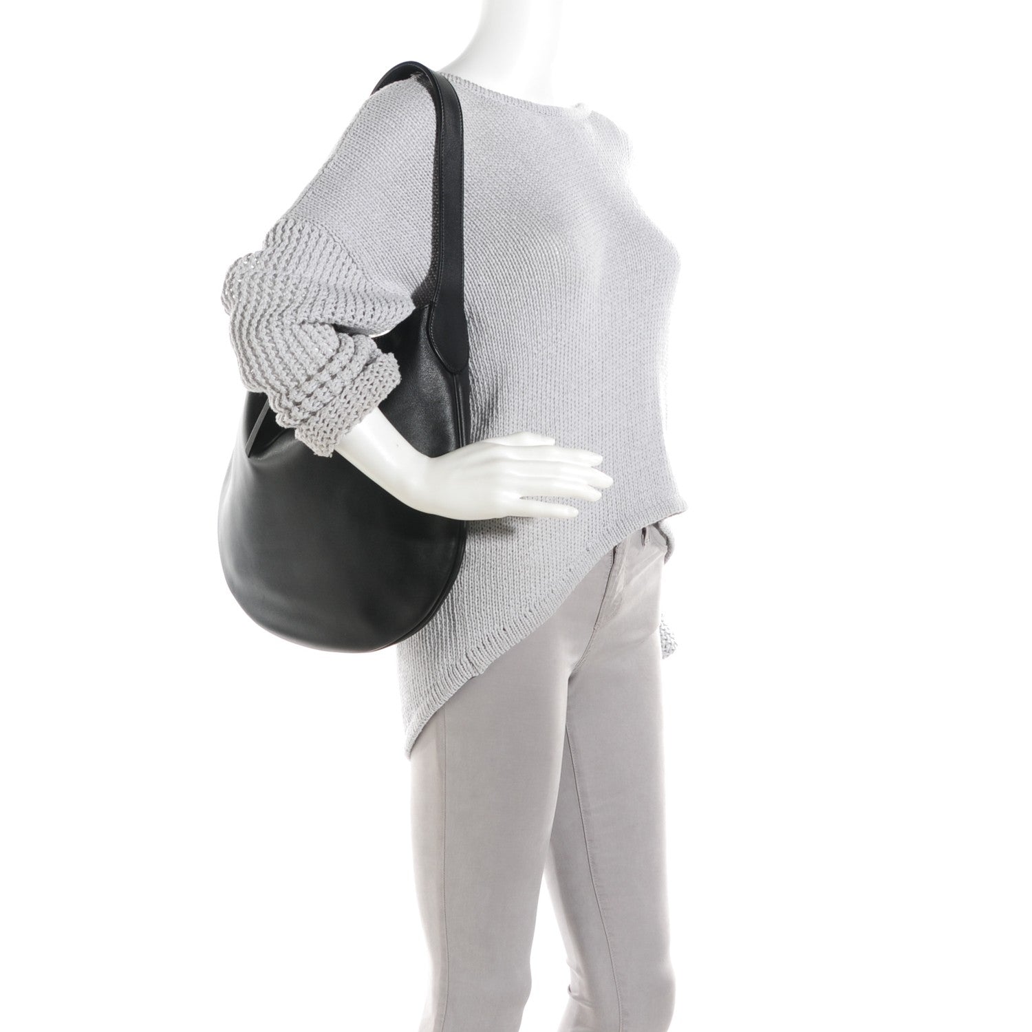 Celine Supple Calfskin Medium Hobo Black 2 of 7