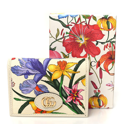 Gucci Canvas Flora Card Case Wallet White 12 of 12