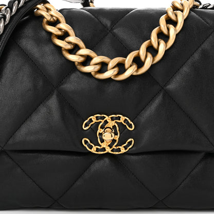 Chanel Lambskin Quilted Large Chanel 19 Flap Black 8 of 10