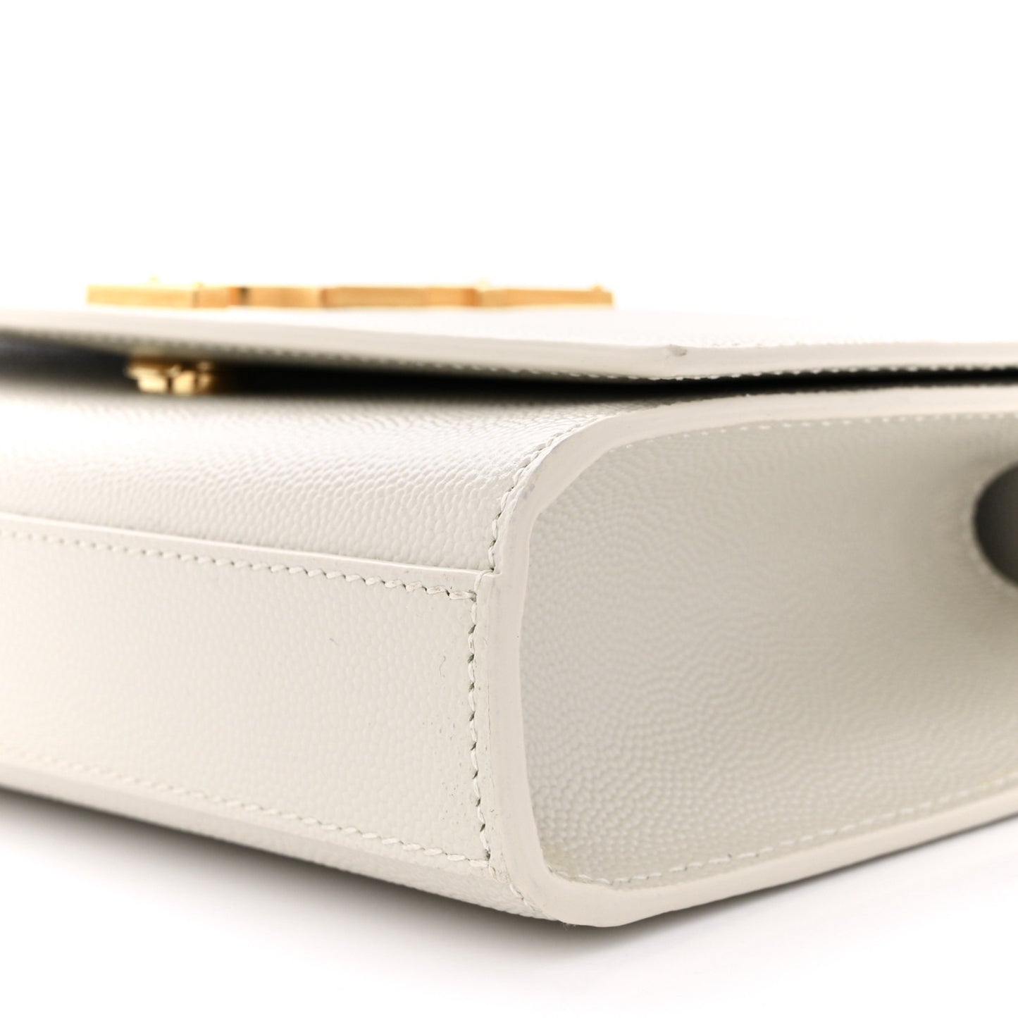 SAINT LAURENT Grain De Poudre Small Monogram Kate Satchel Crema Soft