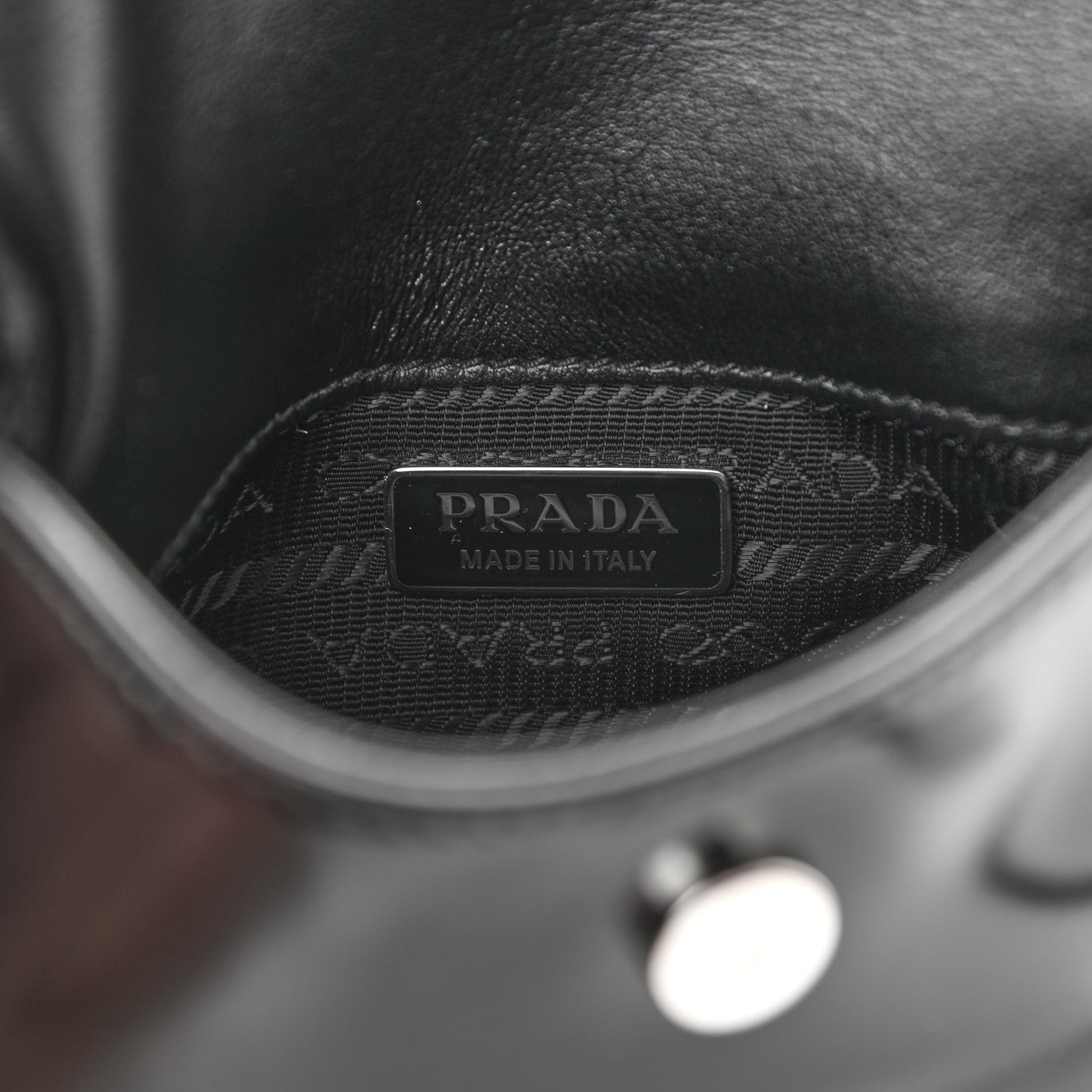 Prada Spazzolato Mini Cleo Flap Adjustable Strap Shoulder Bag Black 6 of 9