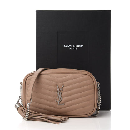 Saint Laurent Grain De Poudre Matelasse Monogram Mini Lou Camera Bag Dark Beige 11 of 11