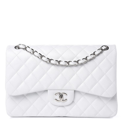 Chanel Caviar Quilted Jumbo Double Flap White 1 of 10