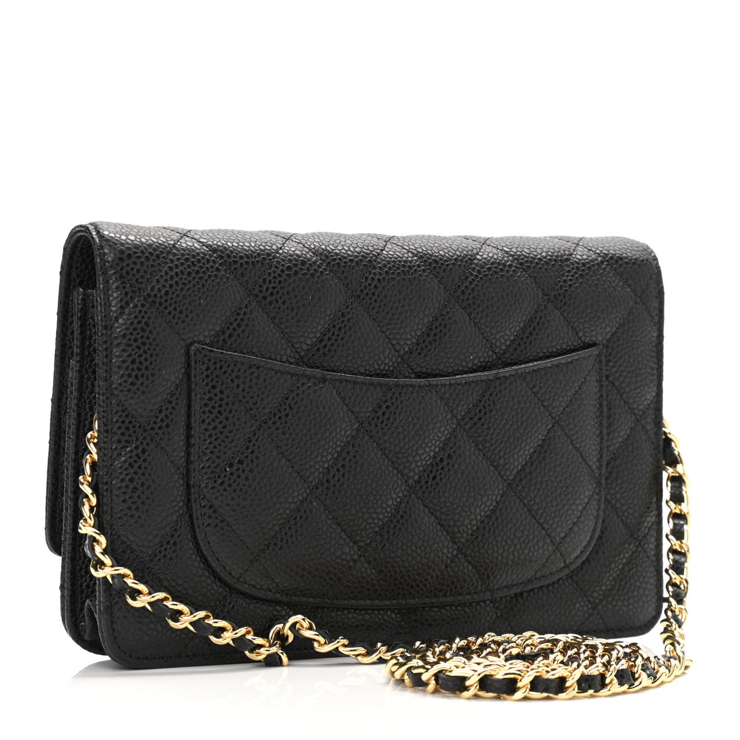 Caviar Quilted Wallet On Chain WOC Black