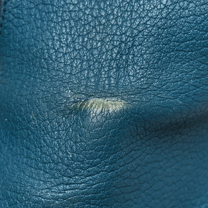 Celine Crisped Calfskin Small Tie Knot Tote Metallic Blue 14 of 14