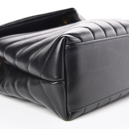 Saint Laurent Calfskin Y Quilted Monogram Small Loulou Chain Satchel Black 5 of 11