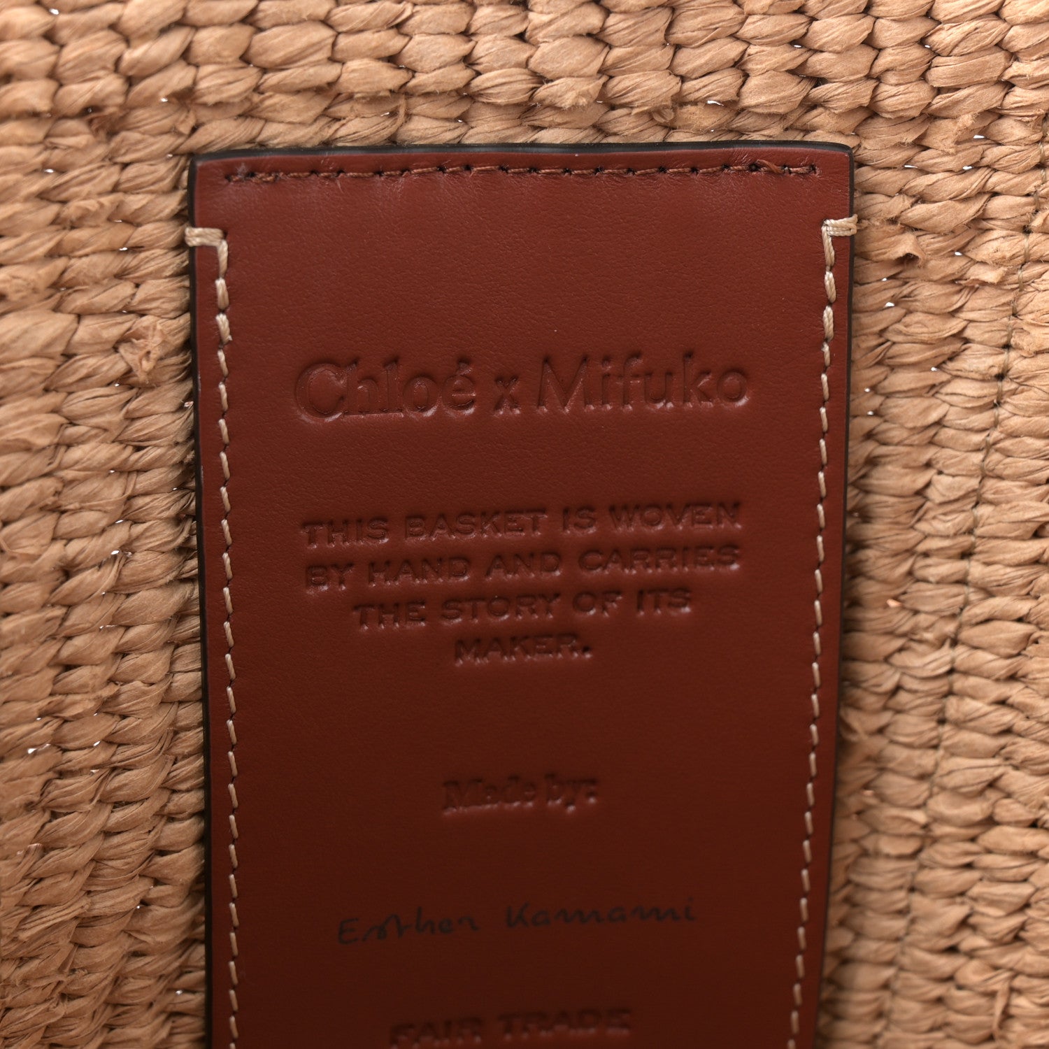 Chloe Raffia Large Woody Tote White 6 of 9