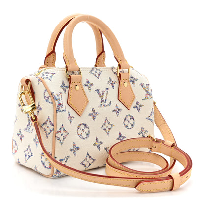 Louis Vuitton Monogram Jacquard Fabric Speedy Bandouliere 20 Multicolor Beige 3 of 8