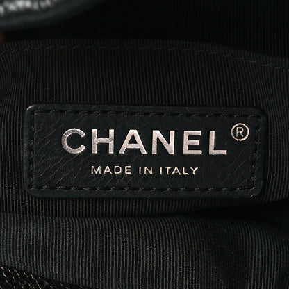 Chanel Caviar Flat Quilted CC Chain Bucket Drawstring Bag Black 6 of 11