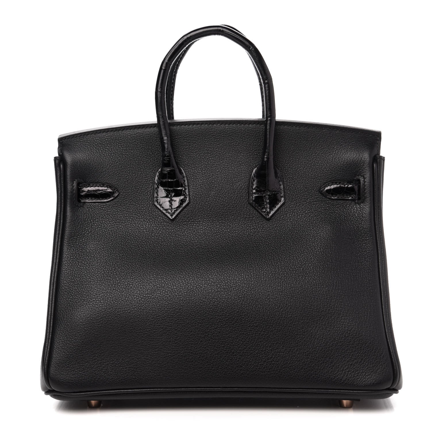 Hermes Taurillon Novillo Shiny Niloticus Crocodile Birkin Touch 25 Black 4 of 35