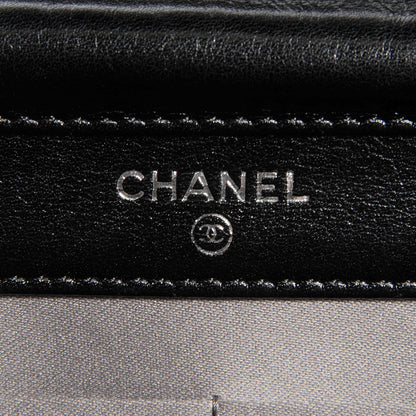 Chanel Lambskin Studded CC Wallet On Chain WOC Black 6 of 8