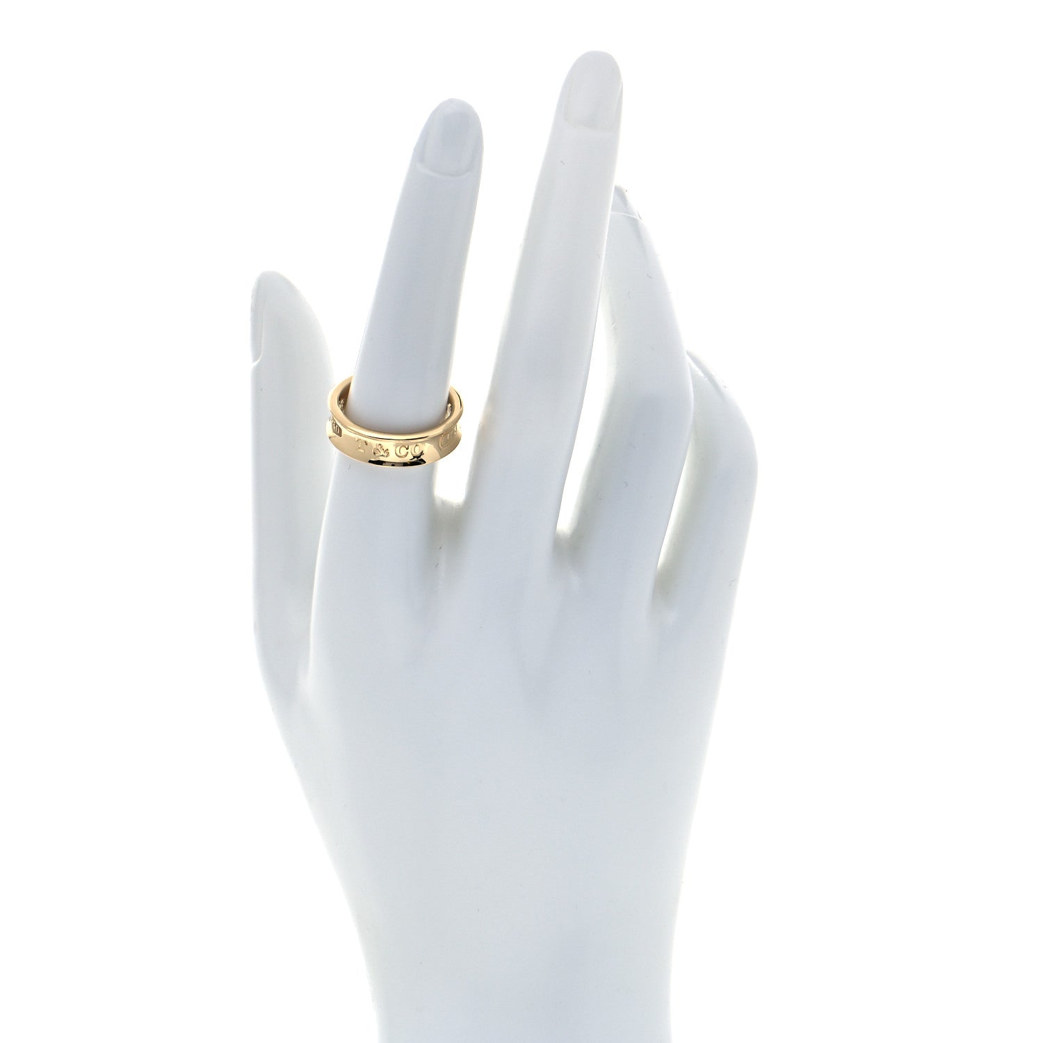 Tiffany 18K Yellow Gold 1837 Band Ring 56 7.5 2 of 4