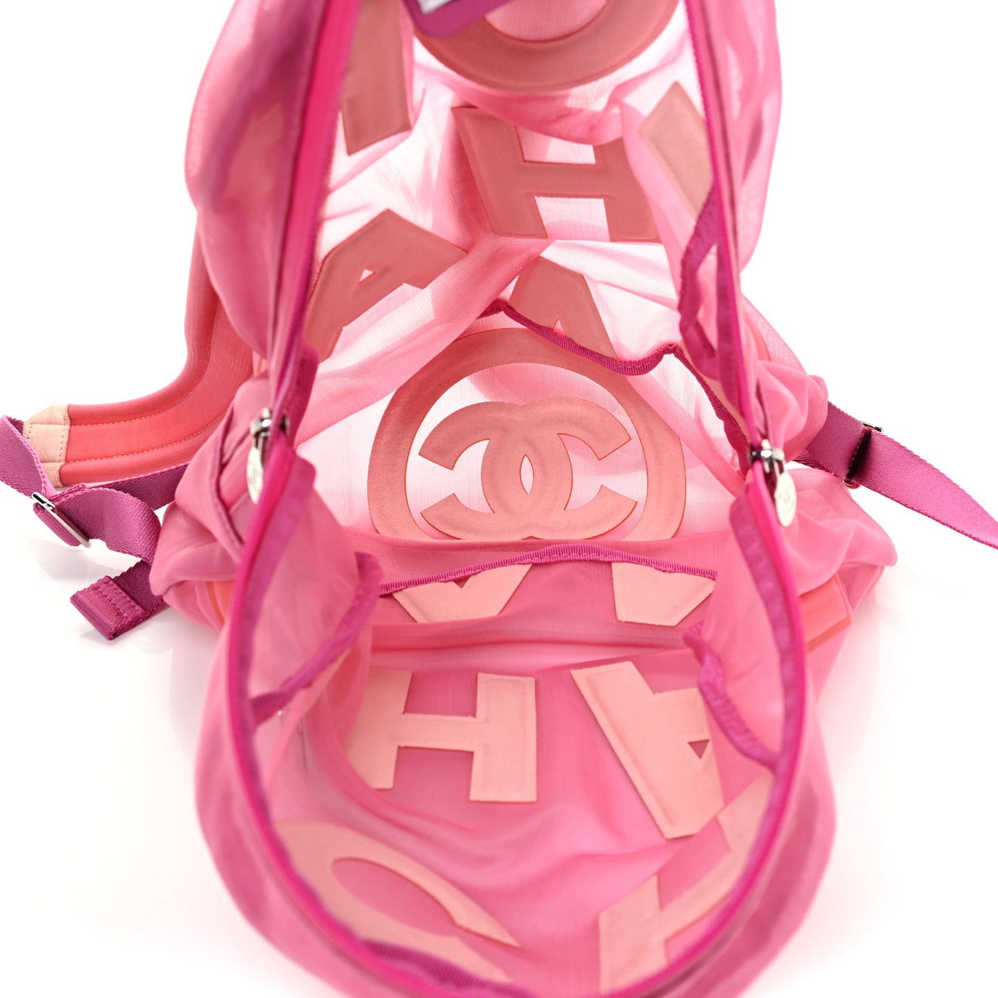 Mesh Nylon Logo Backpack Pink