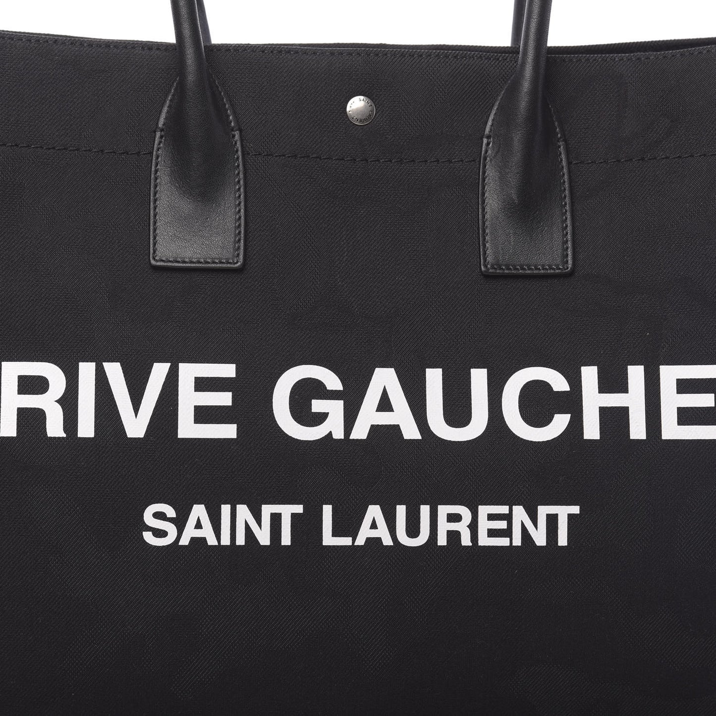 Linen Calfskin Rive Gauche Tote Black