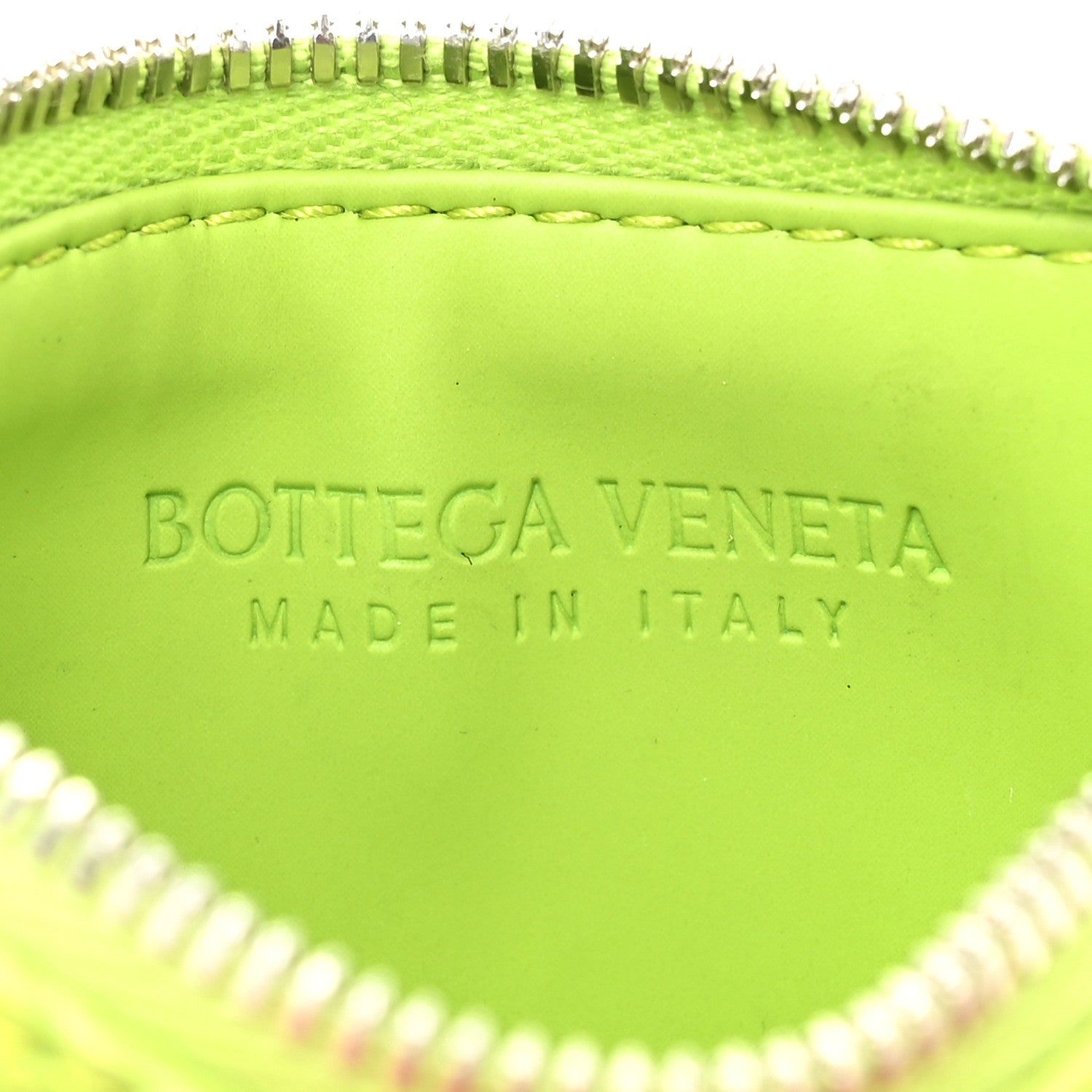 Bottega Veneta Nappa Embossed Intrecciato Zipped Card Case Kiwi 7 of 12