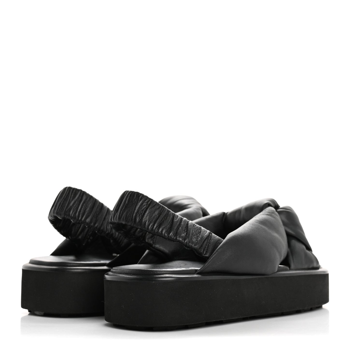 Padded Nappa Flatform Sandals 35 Black