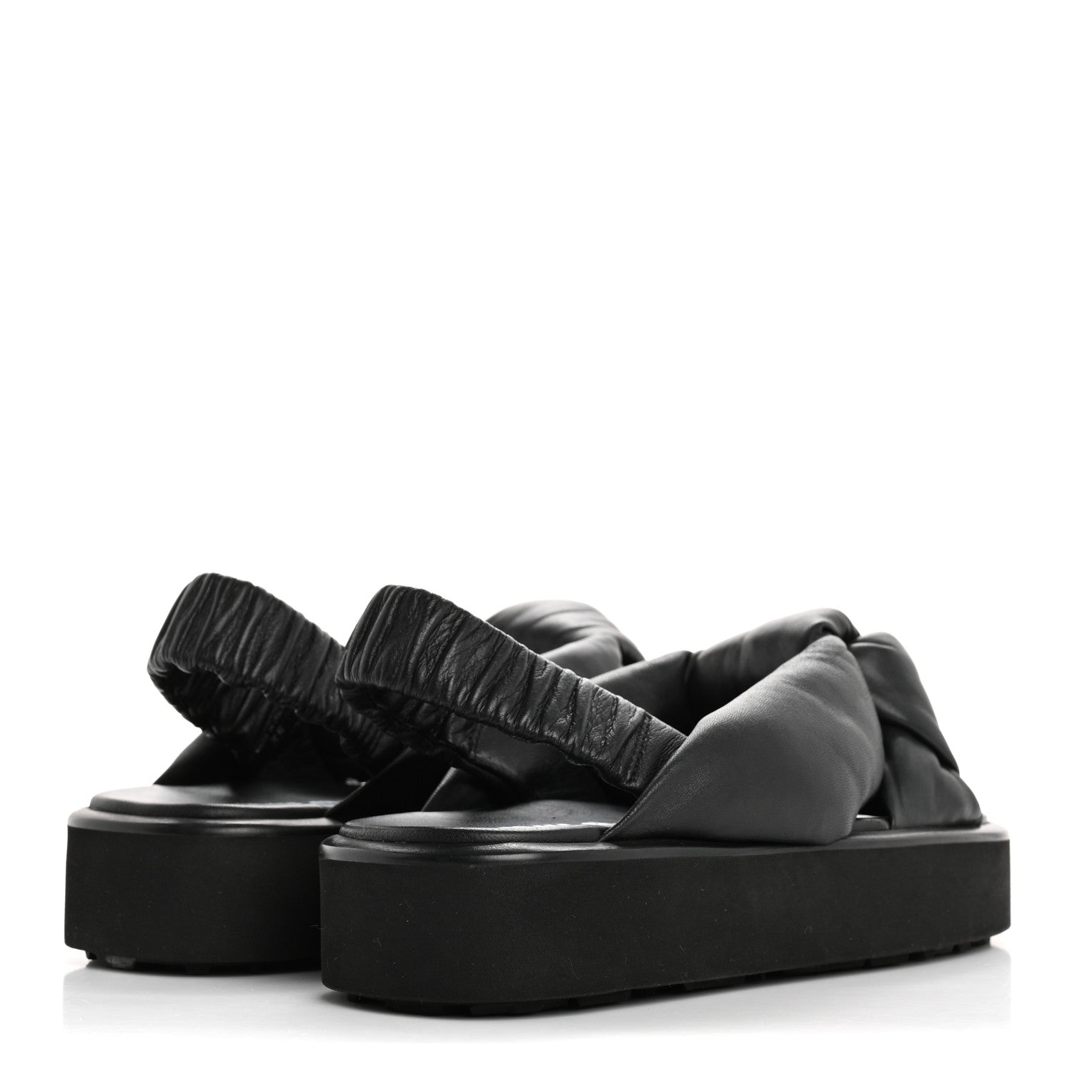 Miu Miu Padded Nappa Flatform Sandals 35 Black 5 of 9