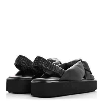 Miu Miu Padded Nappa Flatform Sandals 35 Black 5 of 9